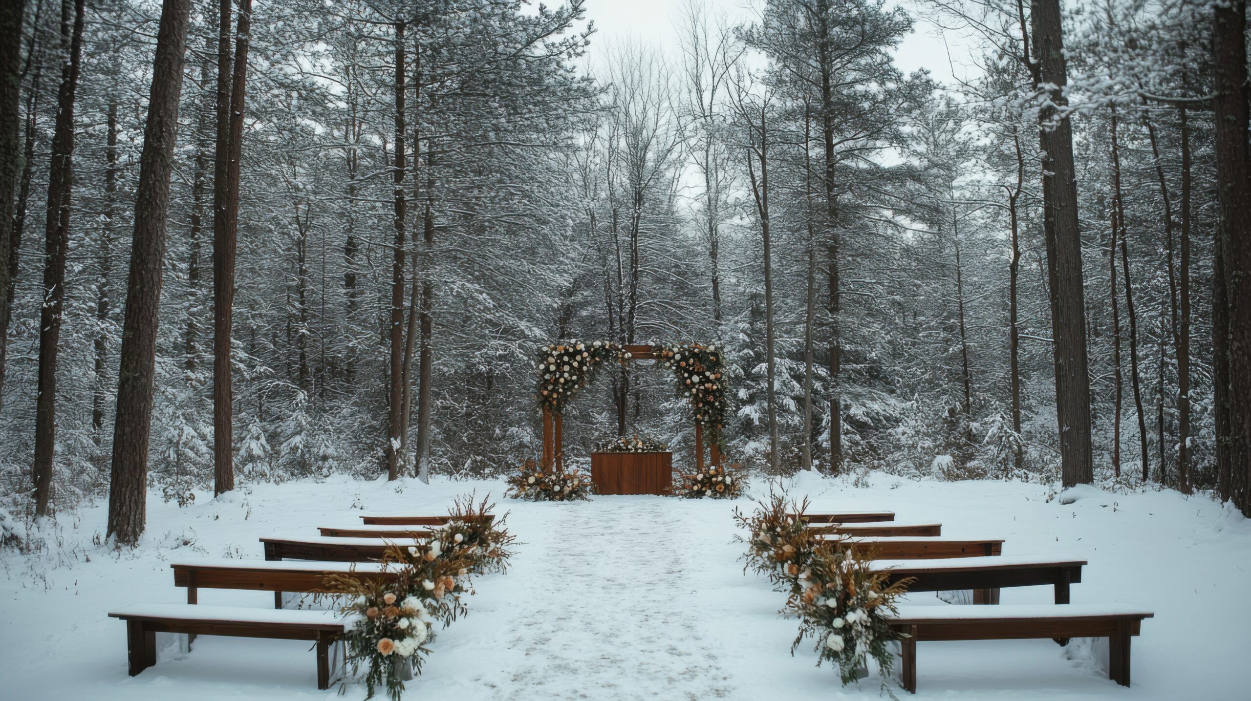 Elegant Winter Wedding in Snowy Forest