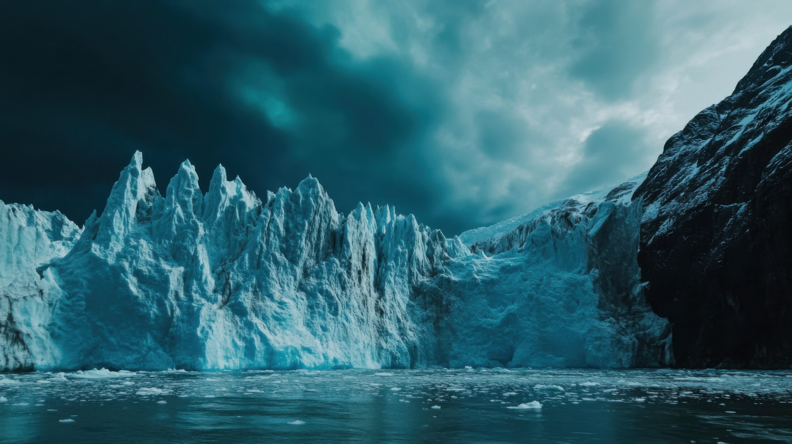 Glacier under Northern Lights
