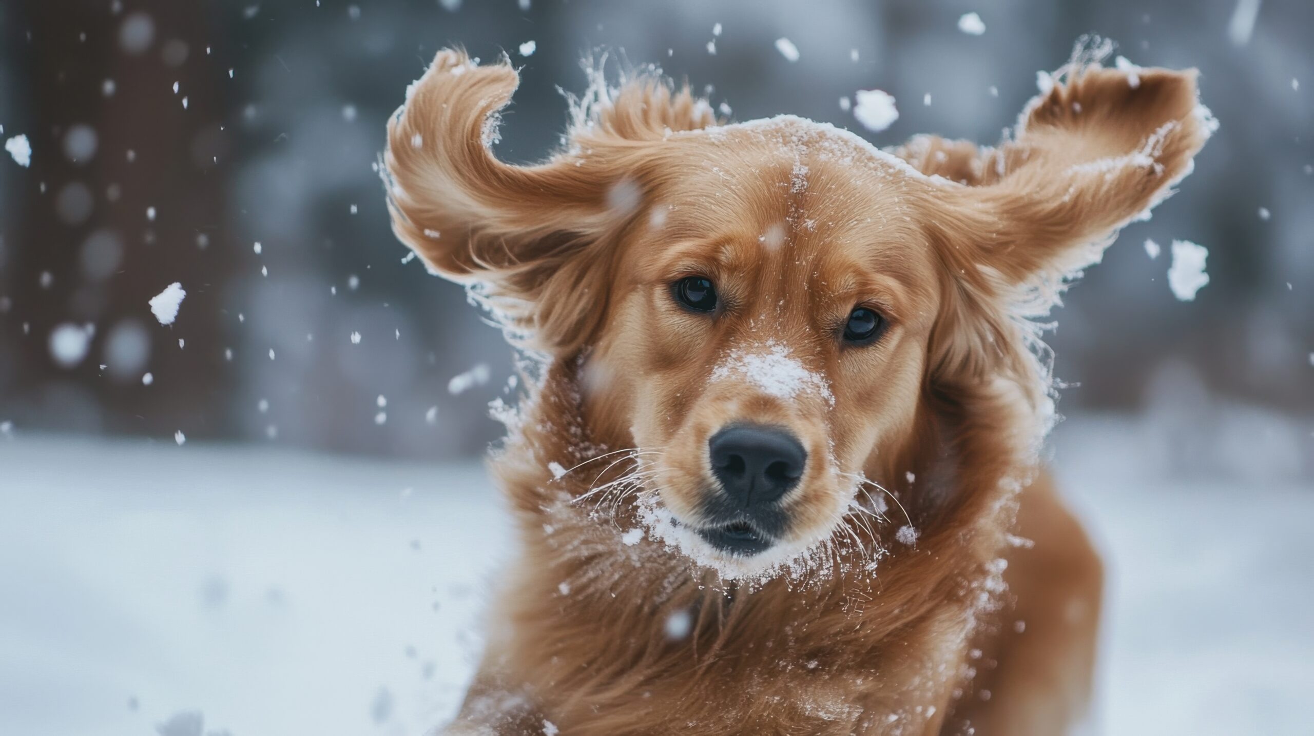 Playful Dogs in Snow