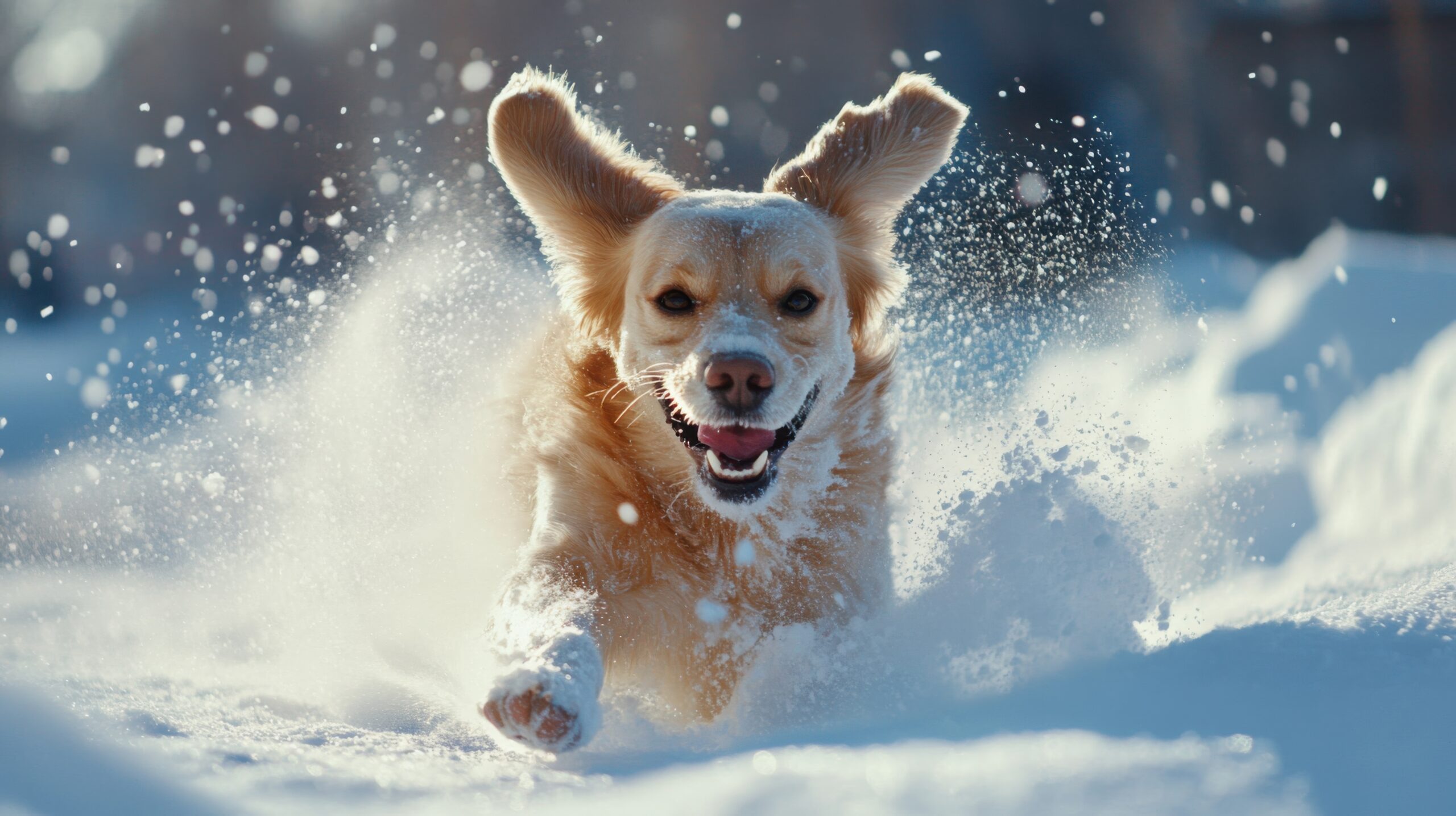 Playful Dogs in Snow