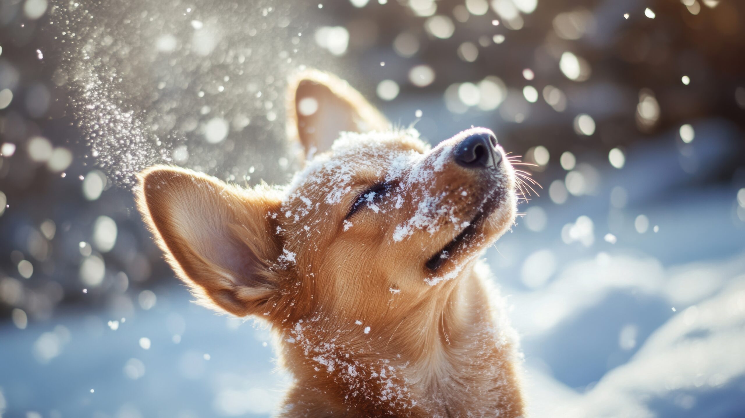 Playful Dogs in Snow