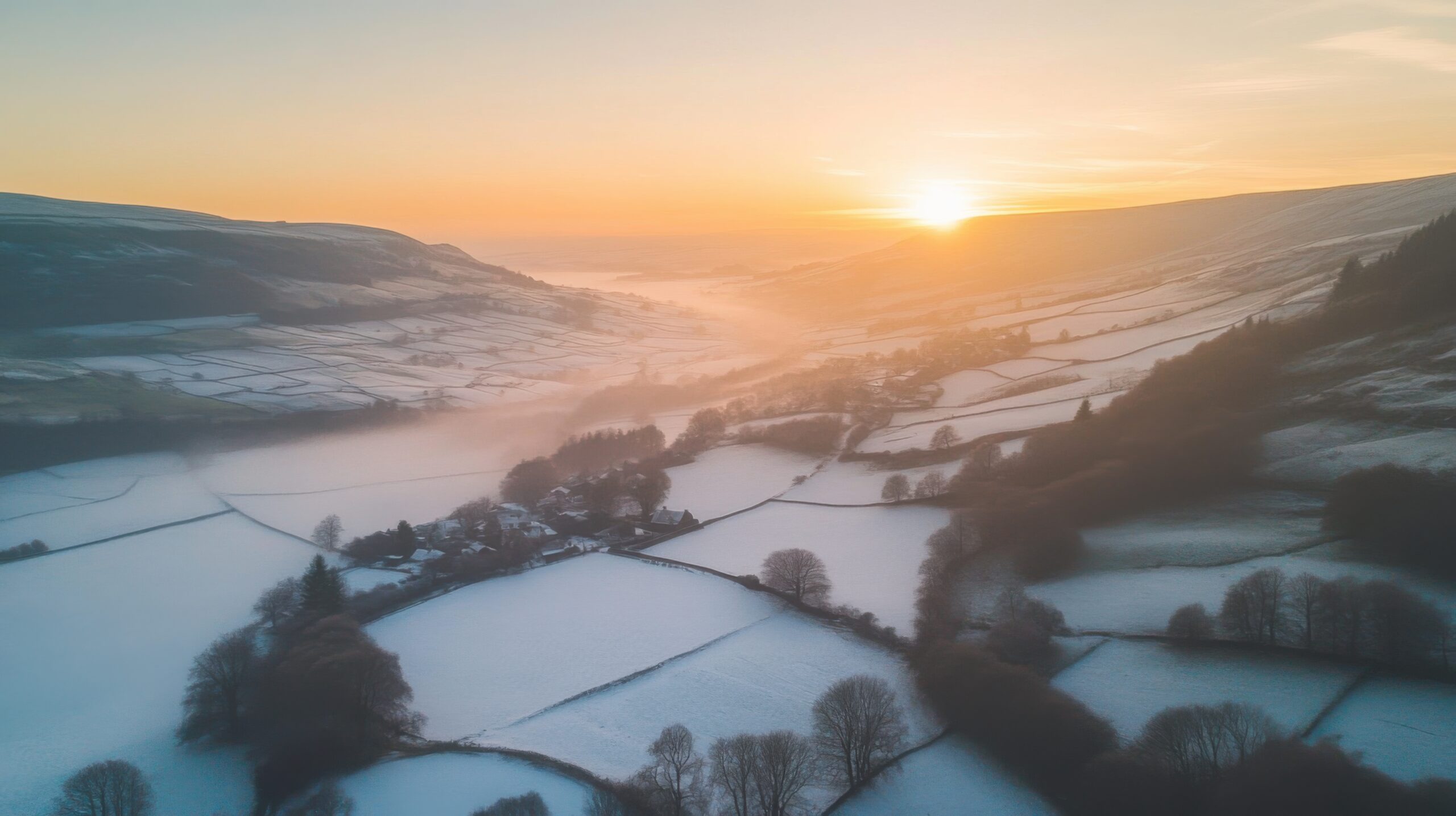 Winter Sunrise in Countryside