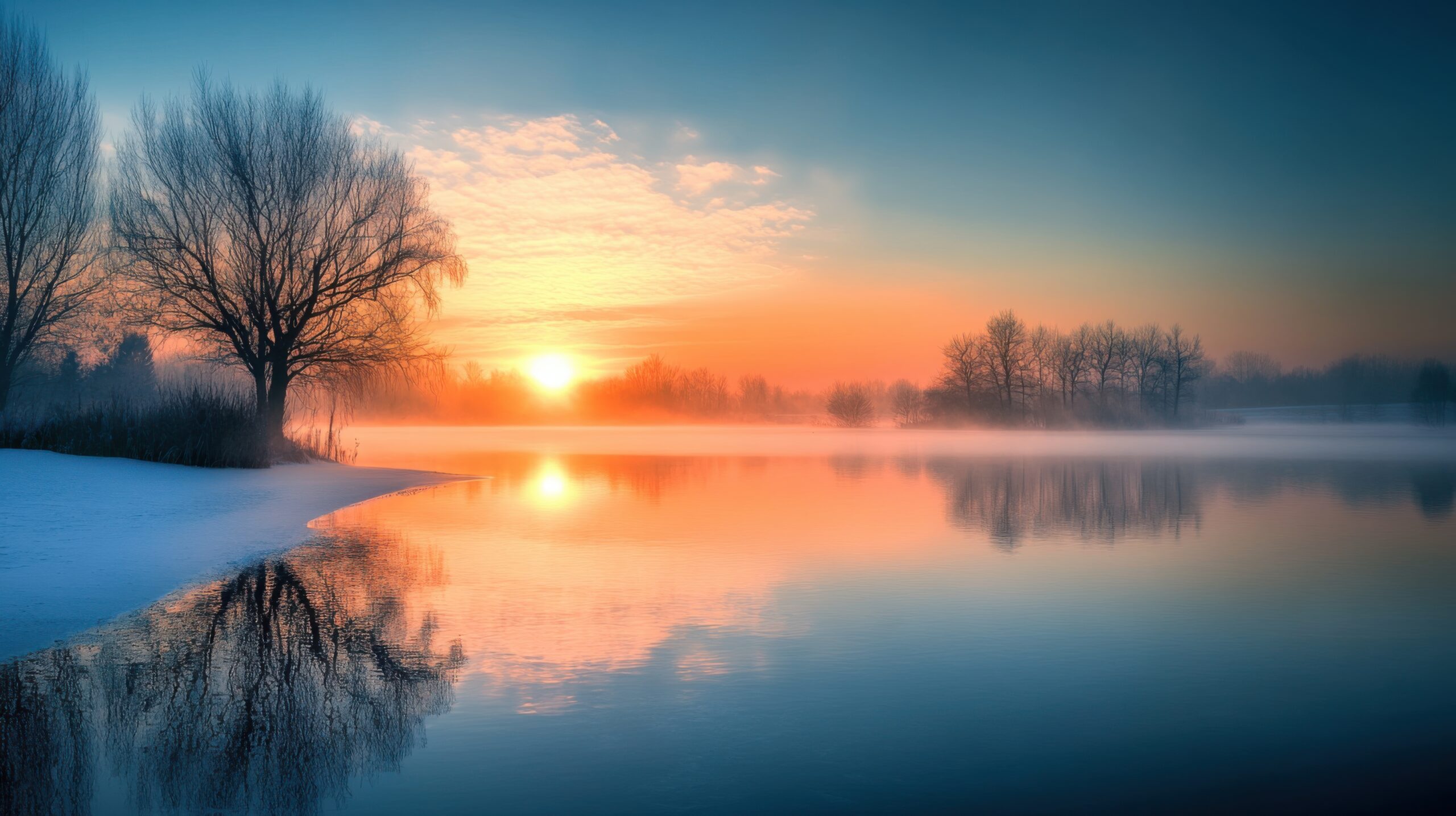 Winter Sunrise in Countryside