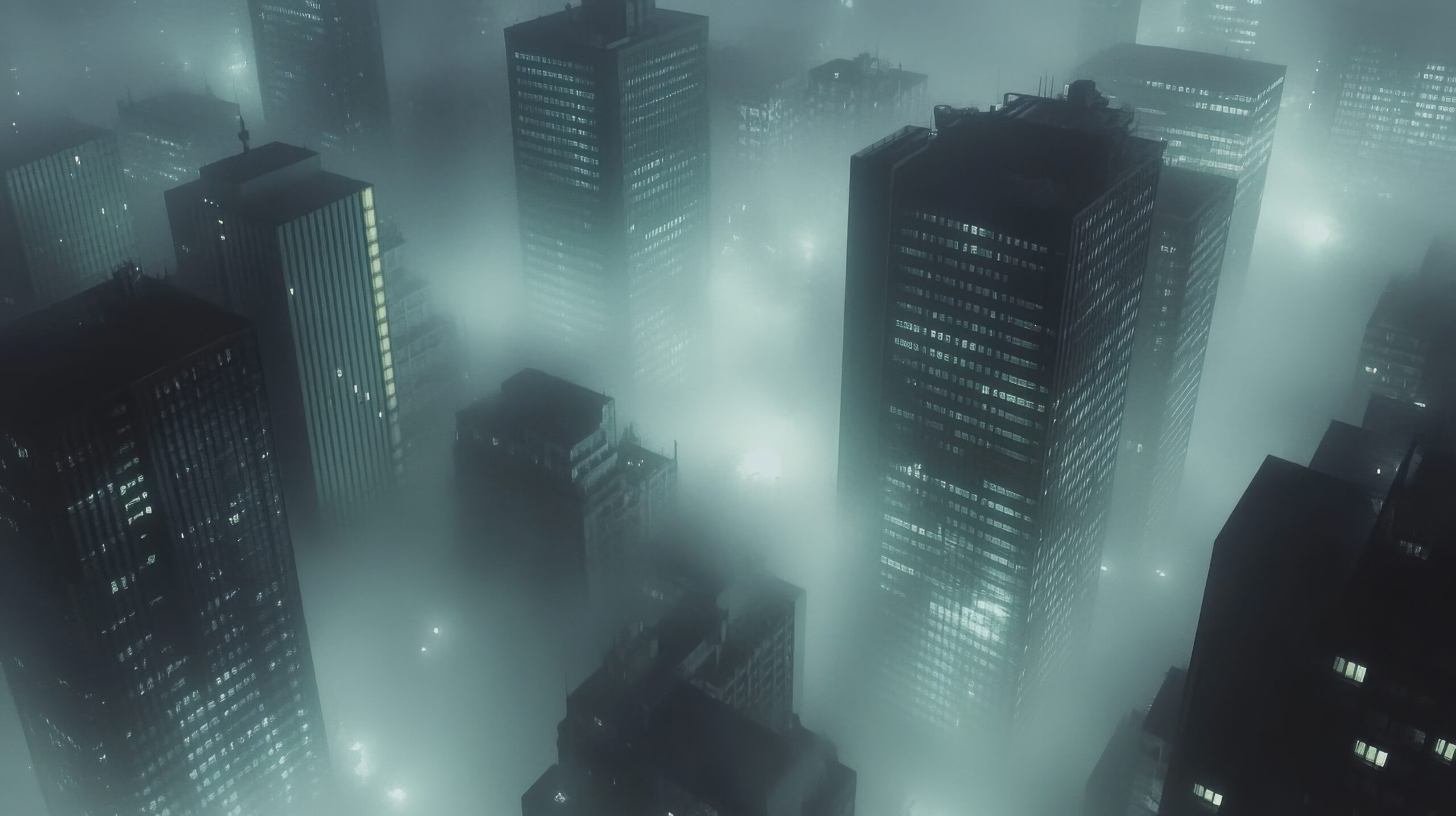 Buildings Shrouded in Foggy Veil