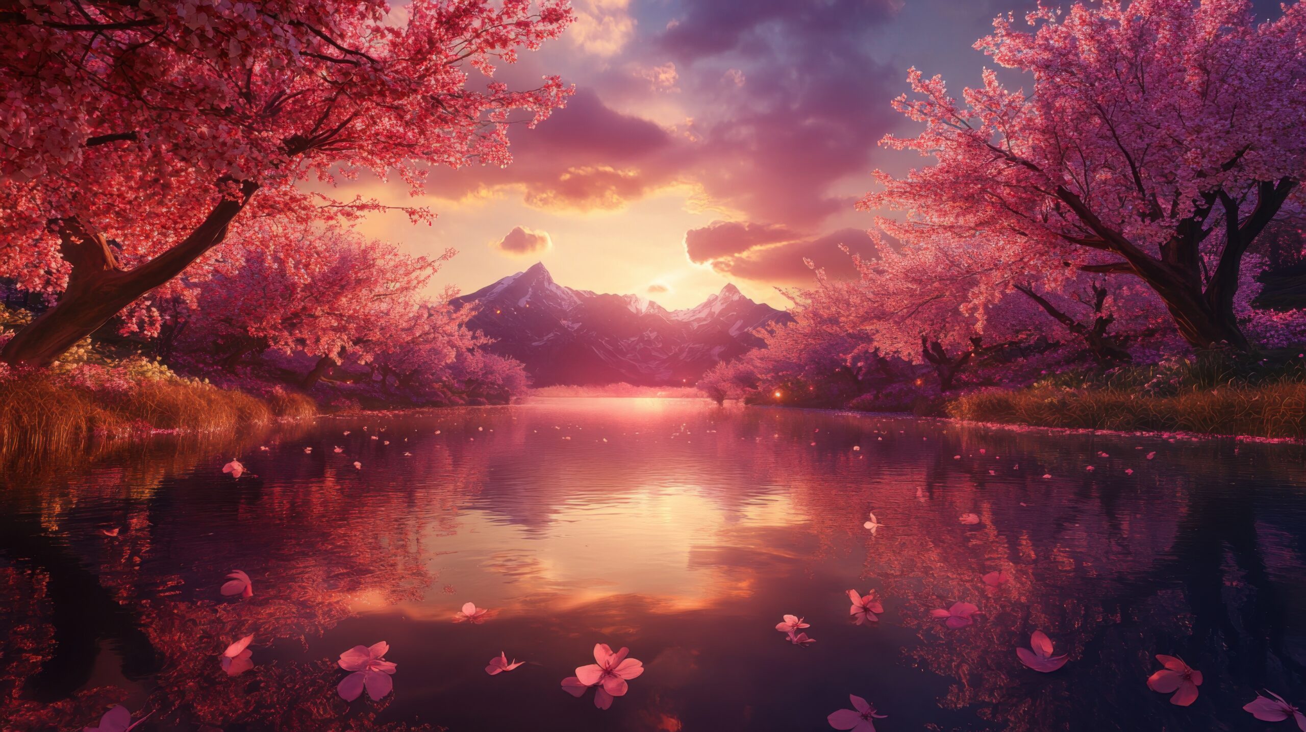 Cherry Blossom Reflections