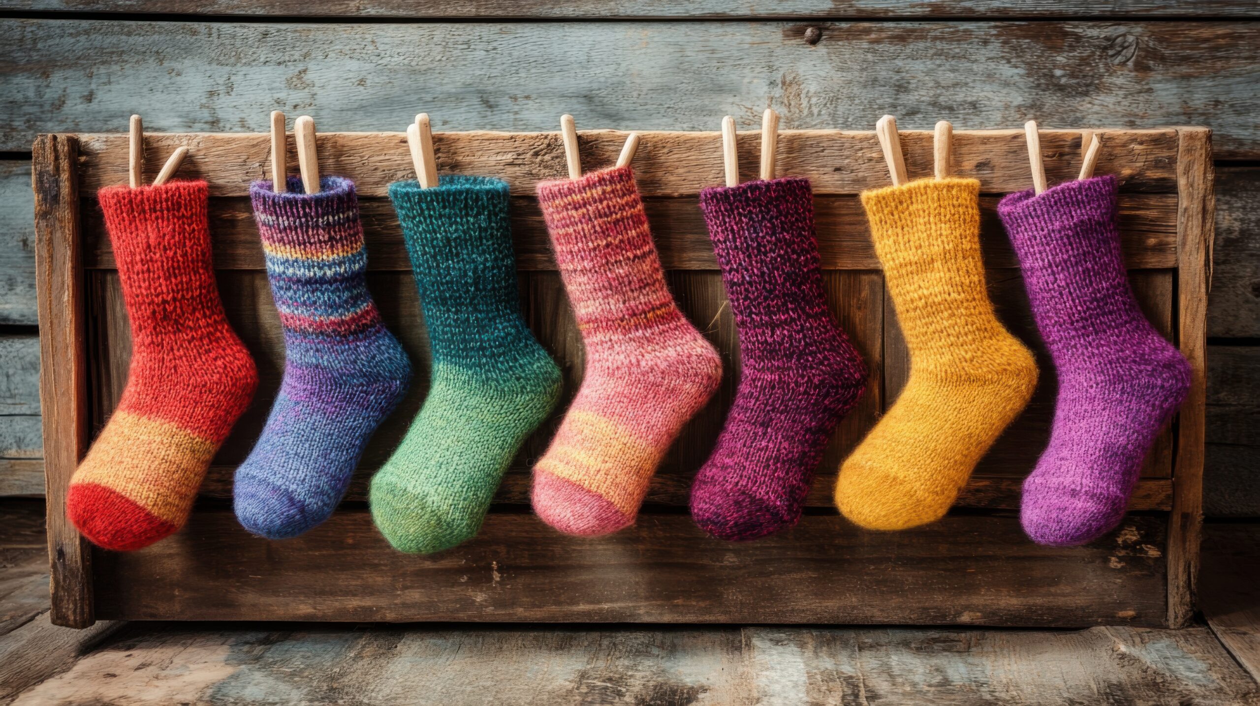 Colorful Woolen Socks Display