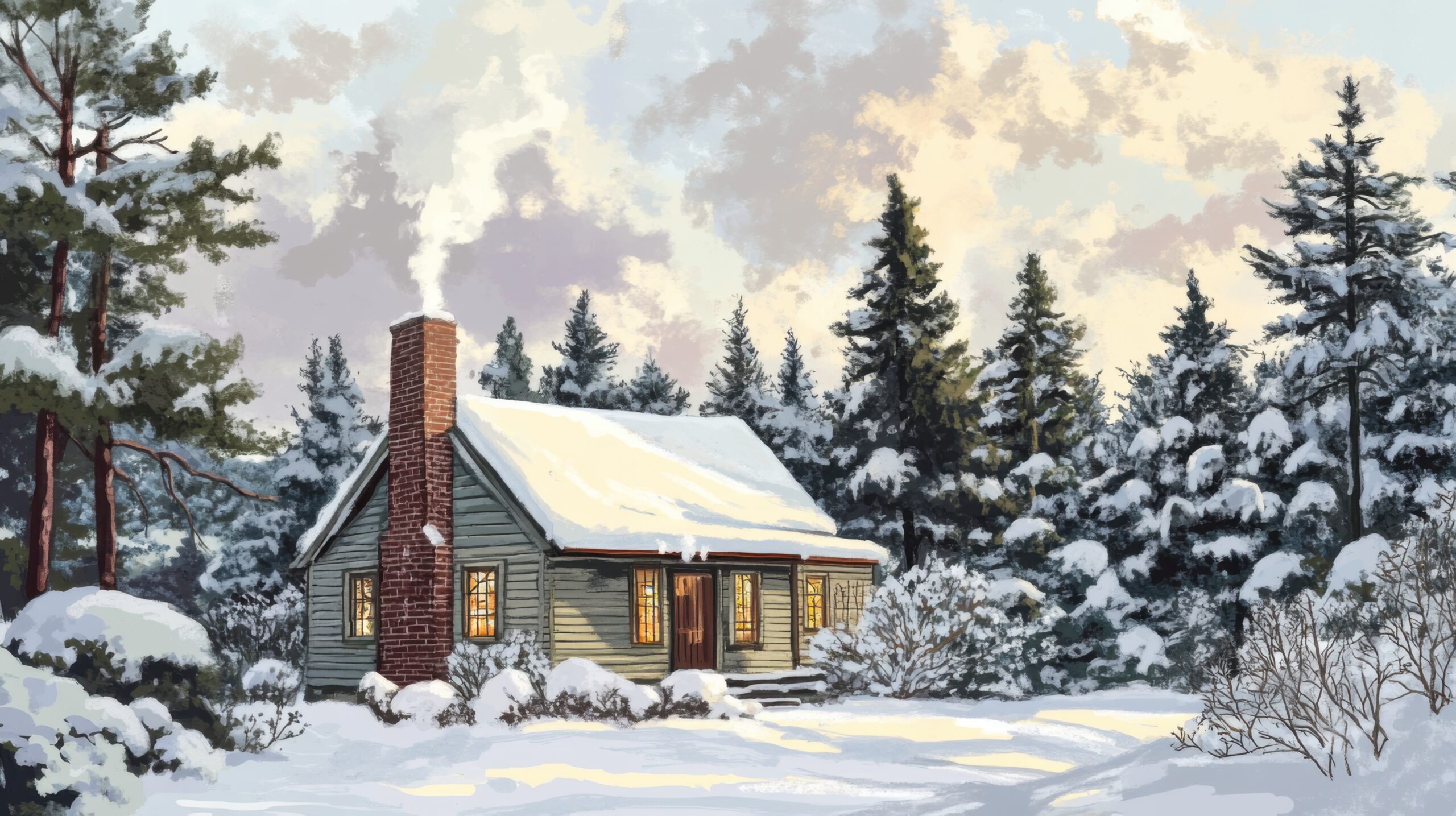 Cozy Cottage in Snowy Pines