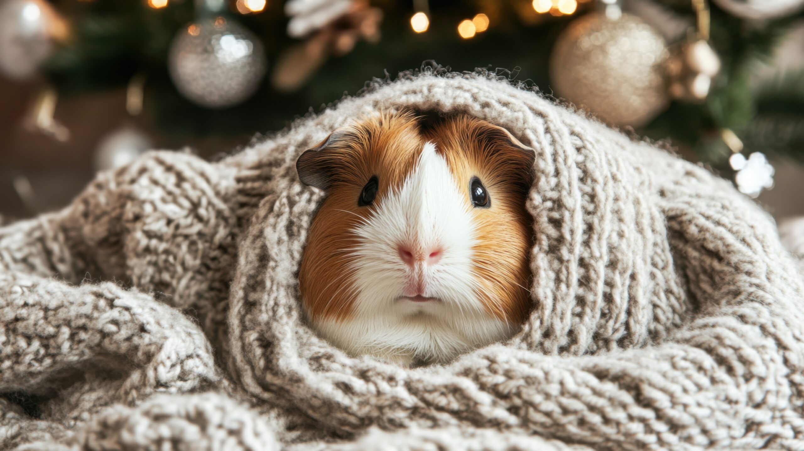 Cozy Guinea Pig in Blanket
