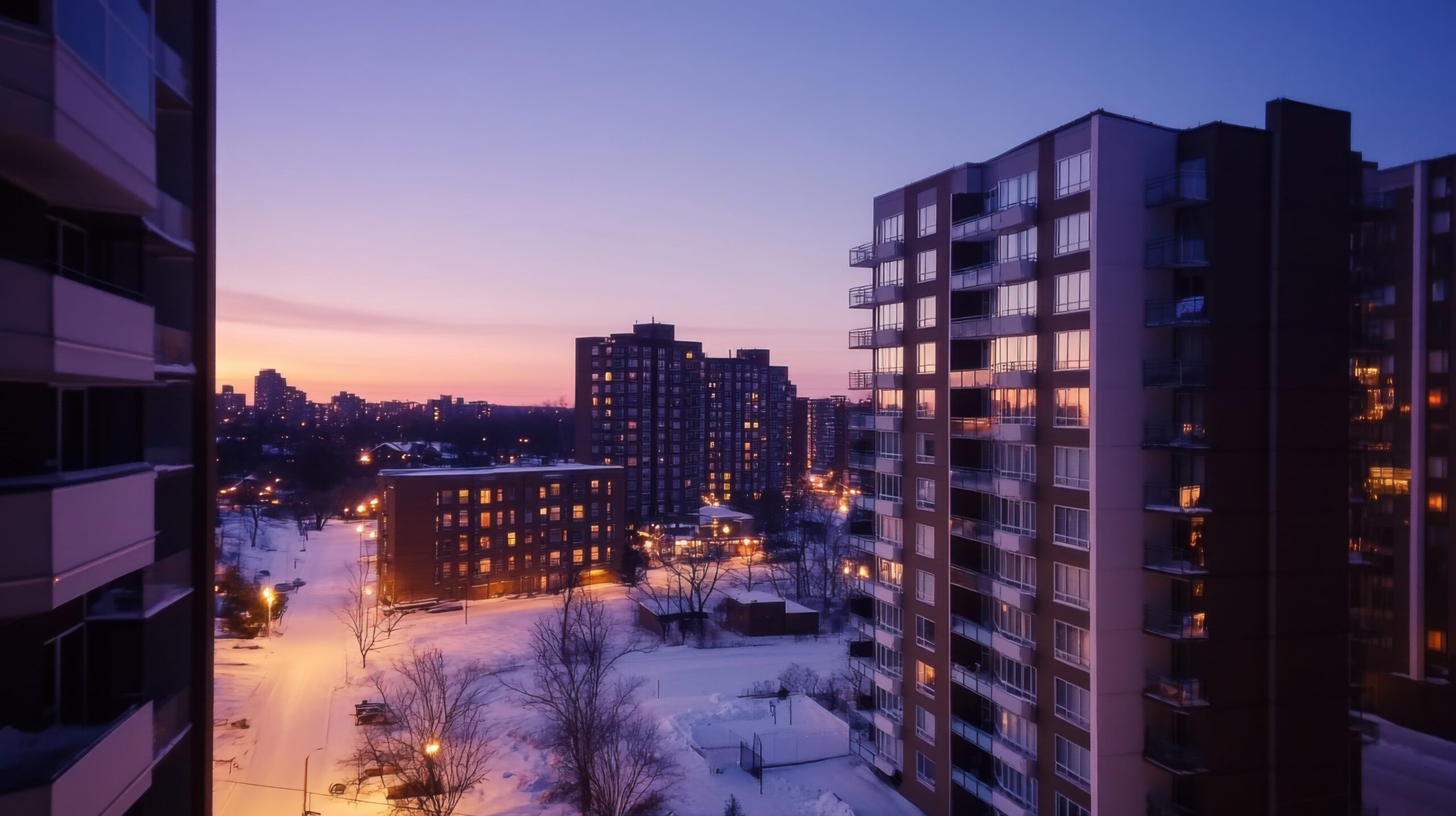Cozy Windows on a Winter Evening