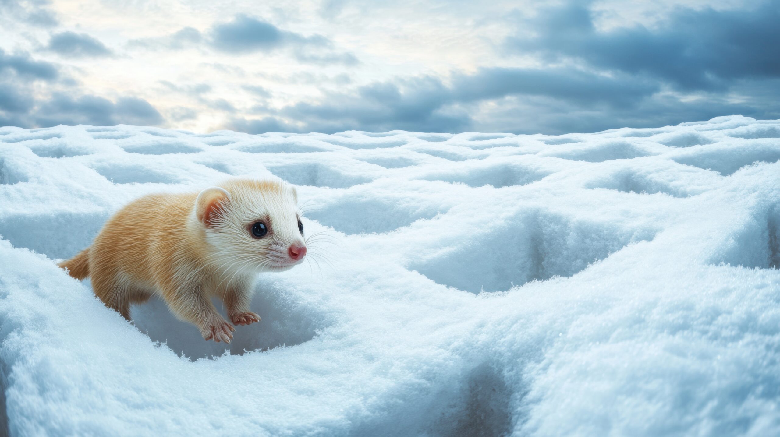 Ferret in Snow Maze