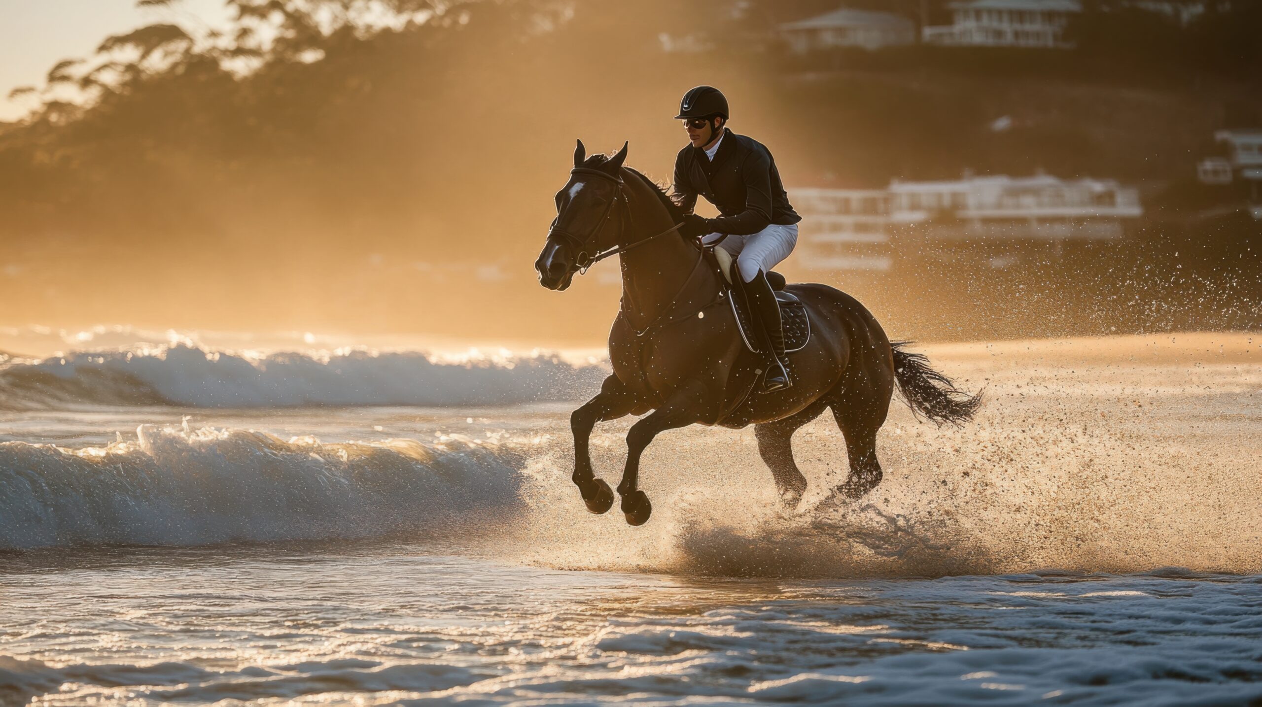Gallop on Sunlit Beach