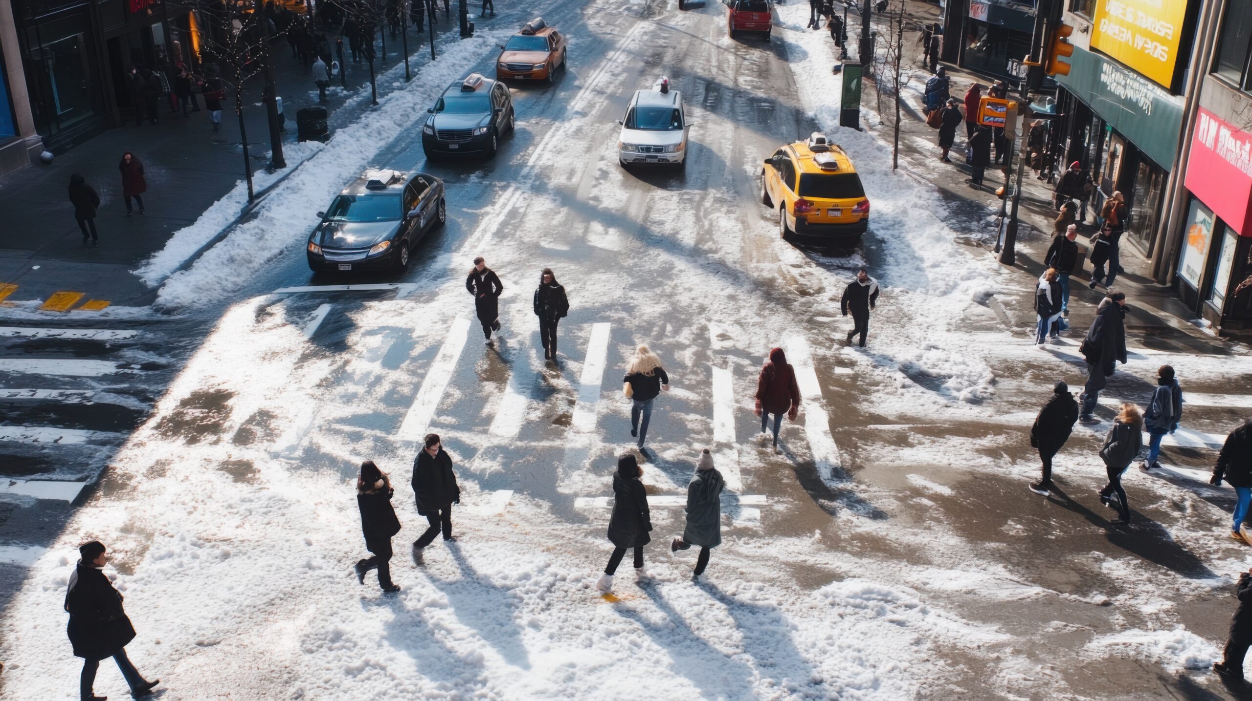 Intersection Through Melting Snow