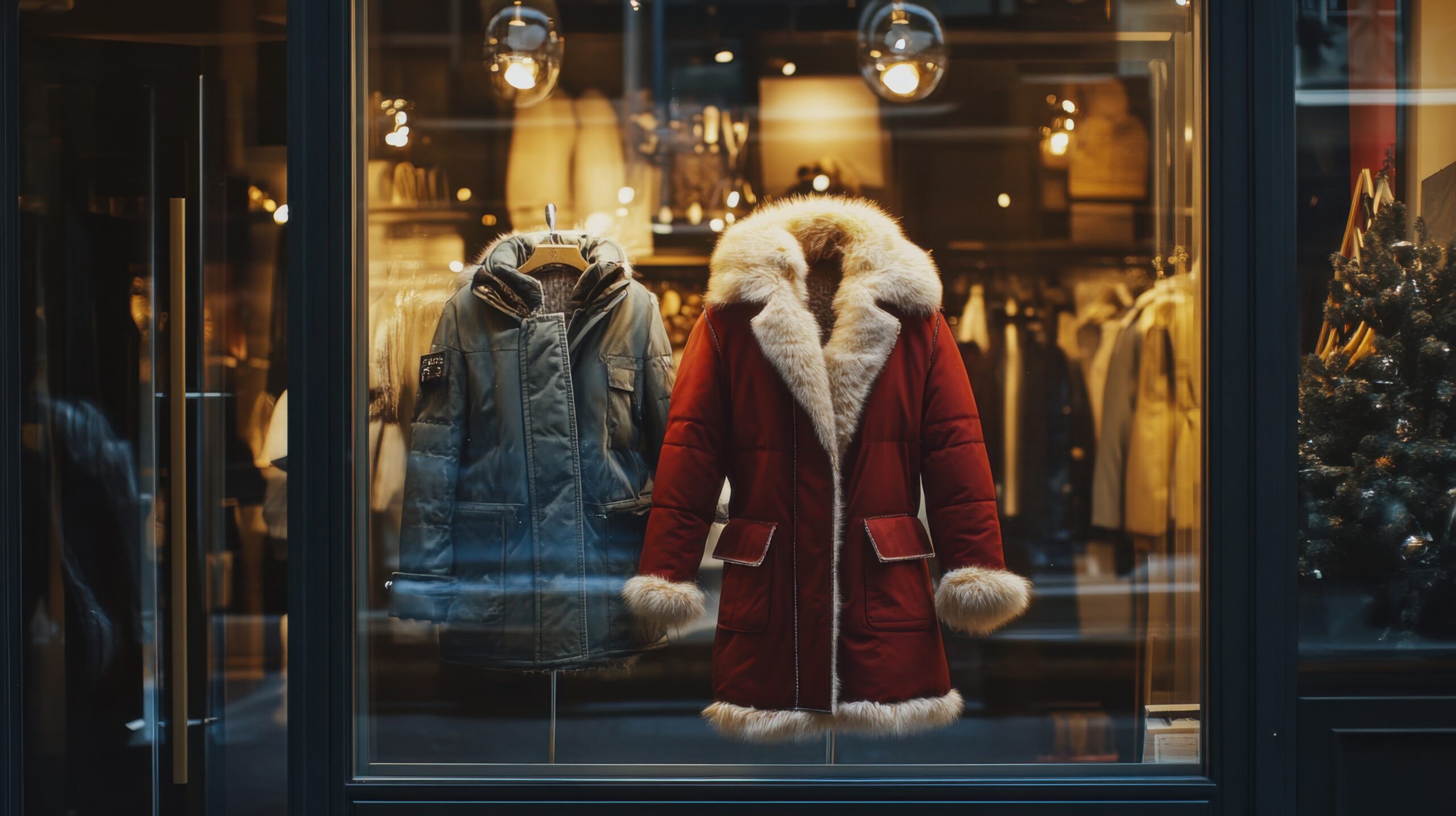 Luxurious Winter Coat Display