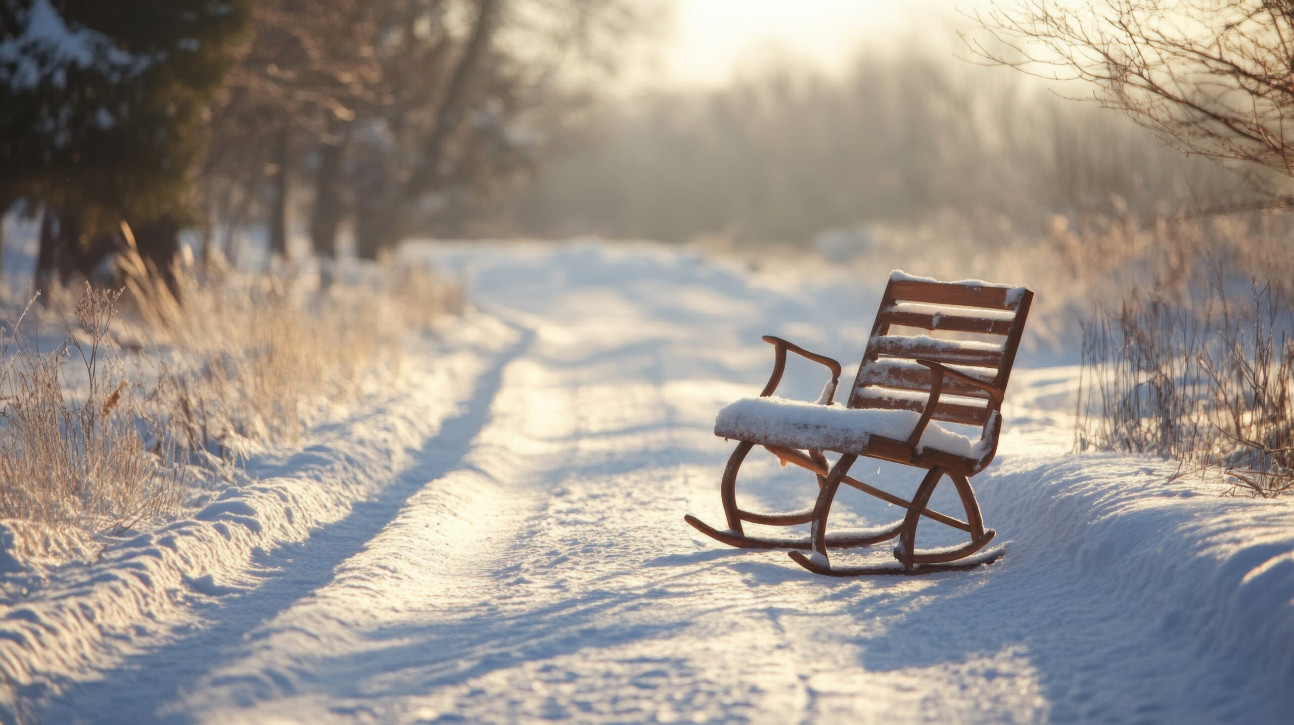 Sled Against the Drifts in Winter Lane