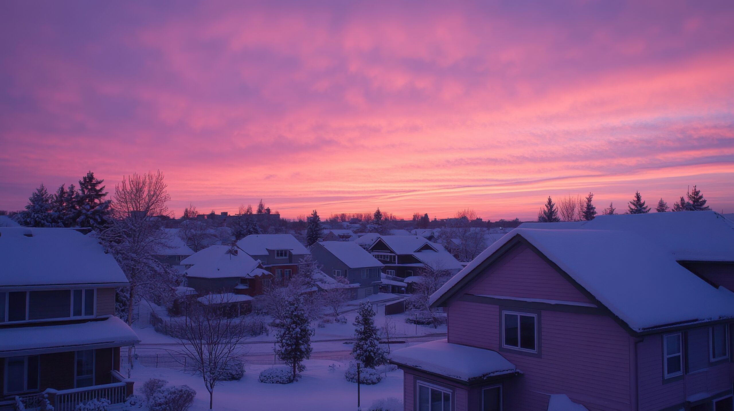 Sunrise Over Frosty Rooftops