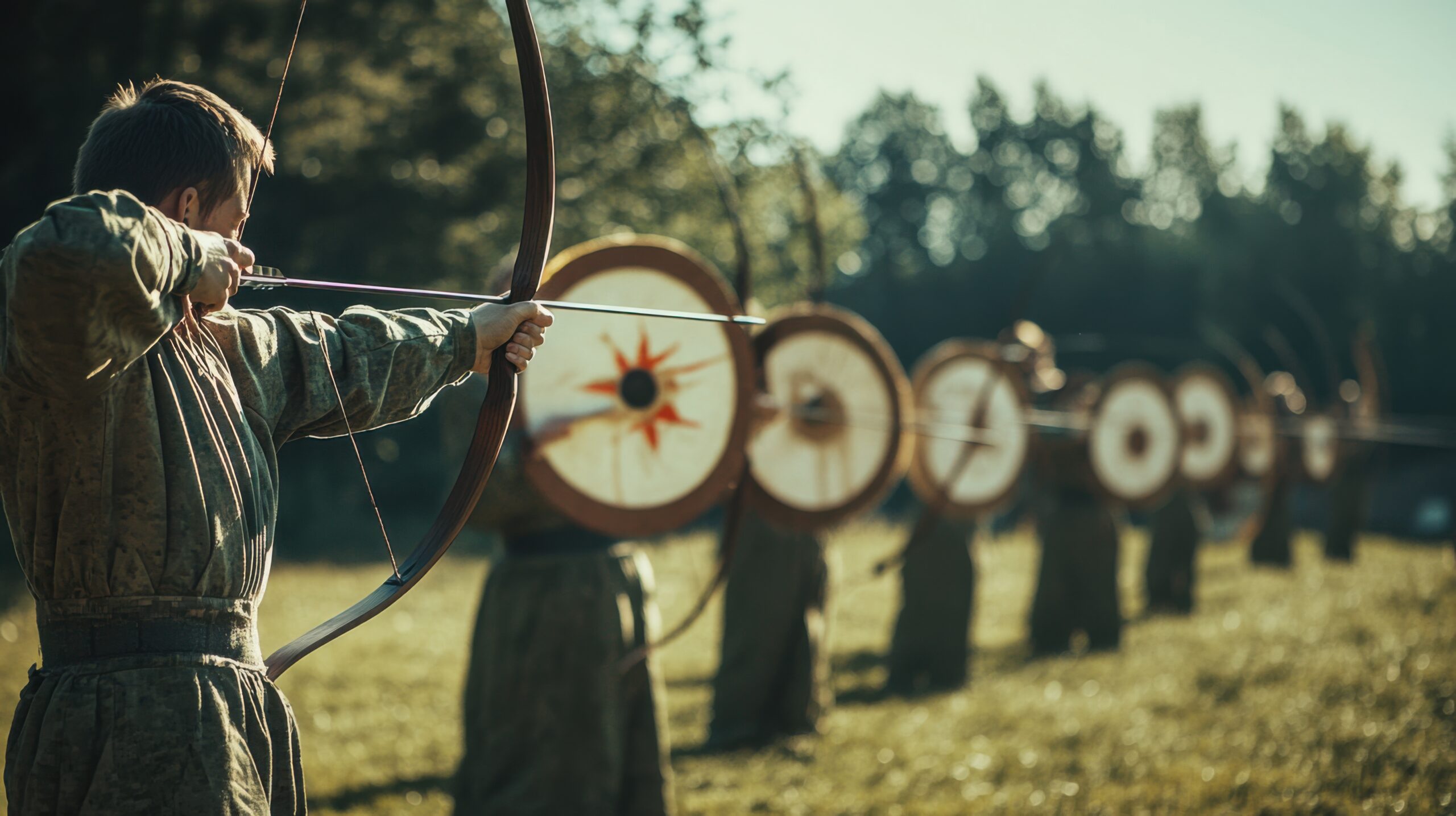 Target Aim on Grassy Field