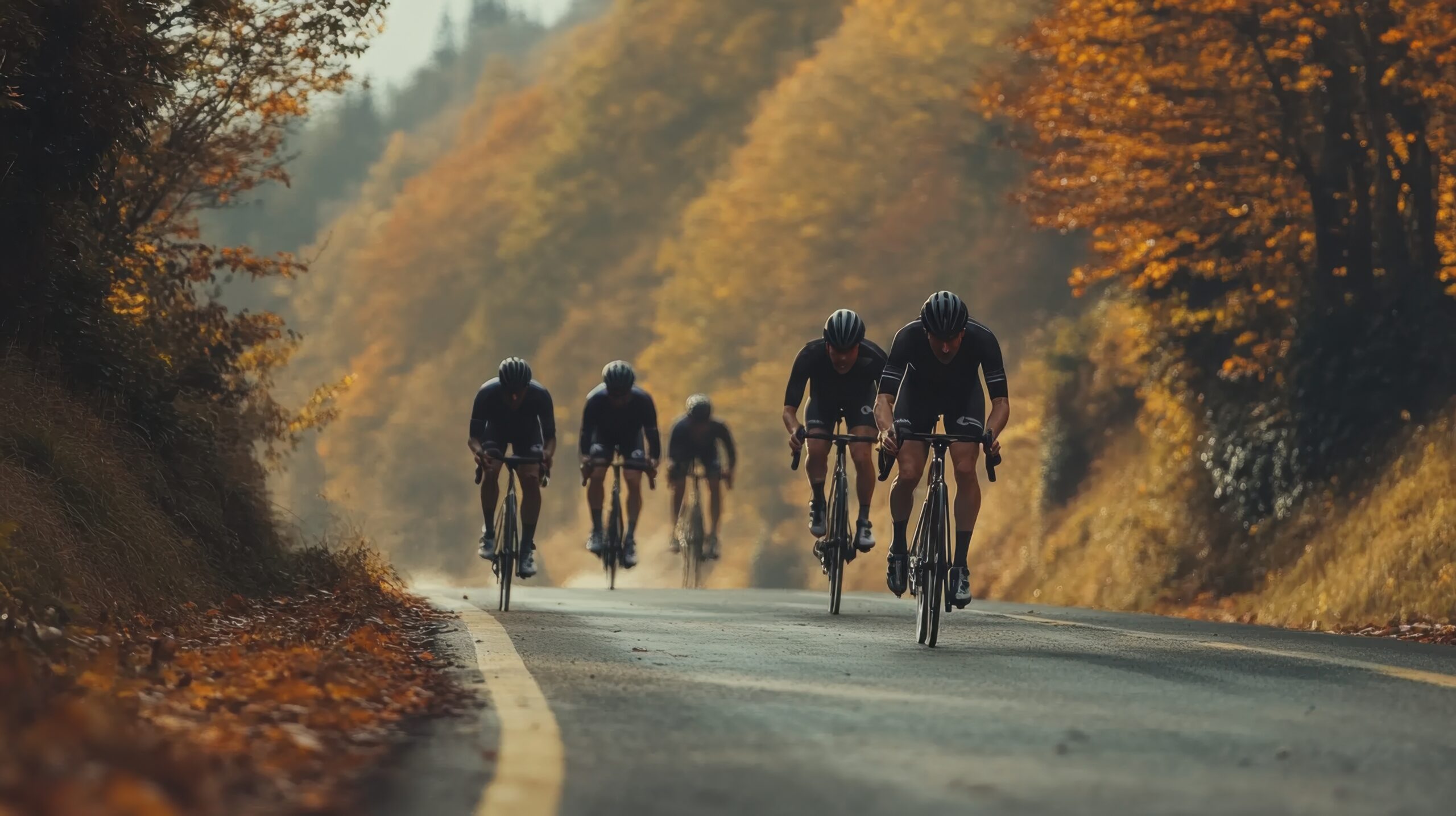Urban Cycling Race at Sunset