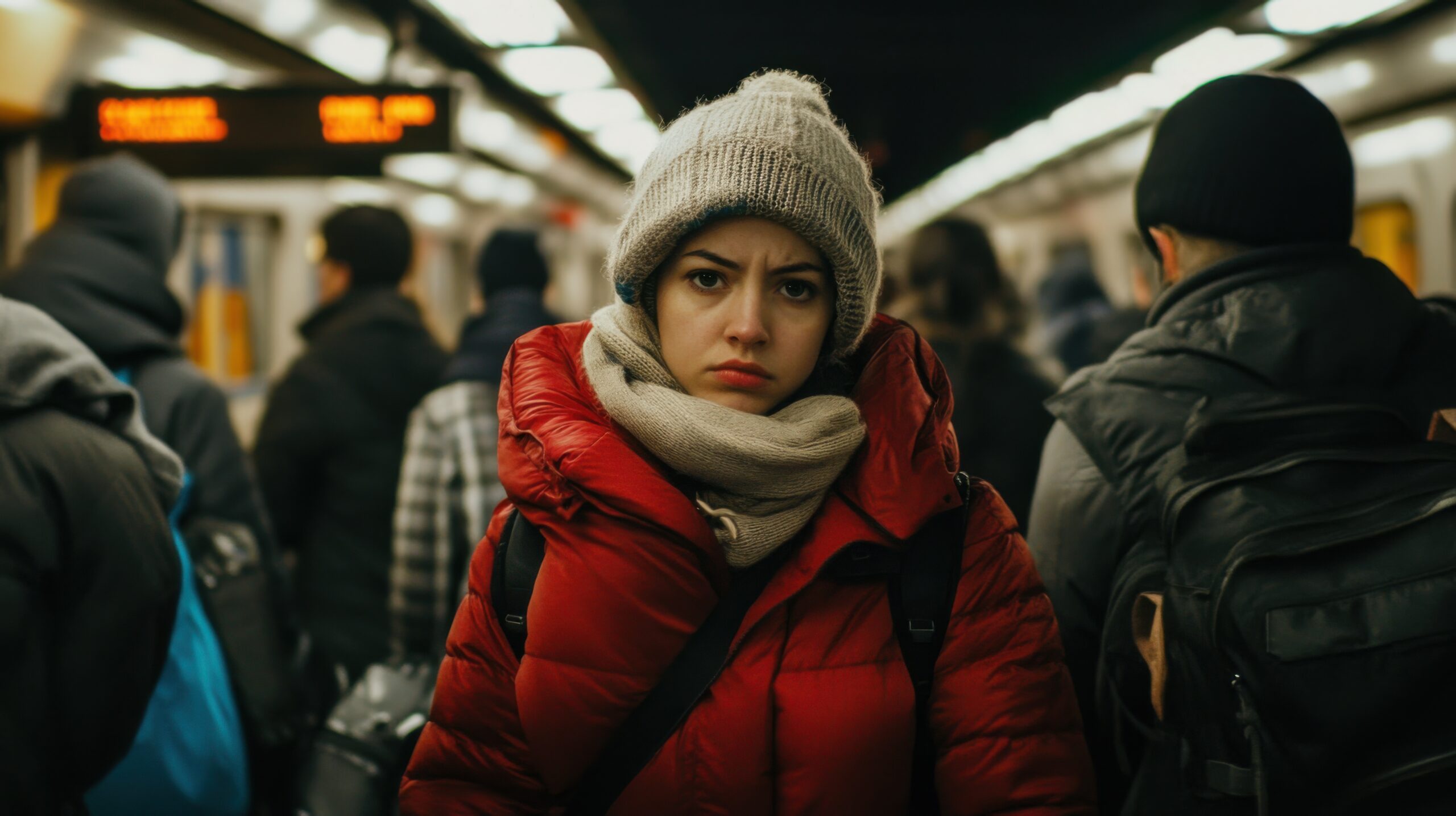 Winter Rush Hour in Subway