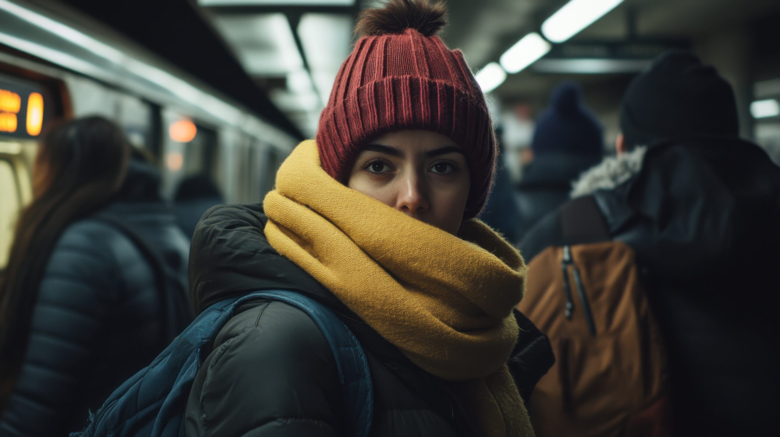 Winter Rush Hour in Subway