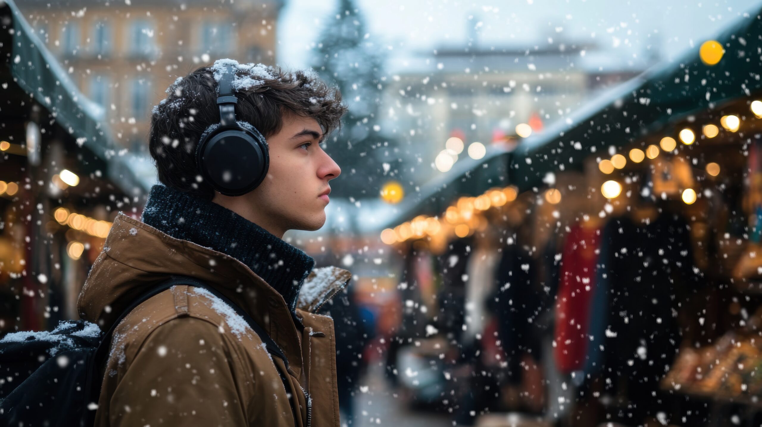Youthful Urban Explorer in Snow