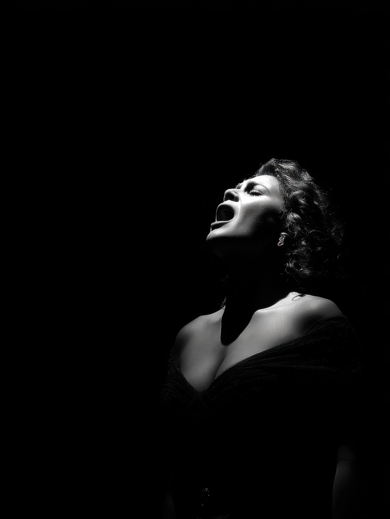 An Opera Singer Portrait From A Dramatic Low Angle