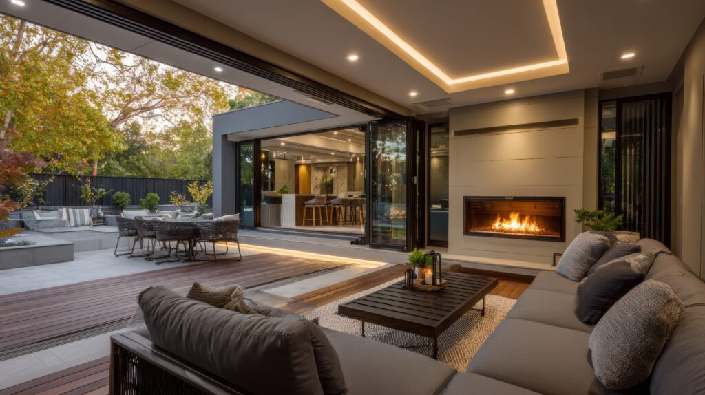 An indoor outdoor living space that flows in a family home - Fadillah ...